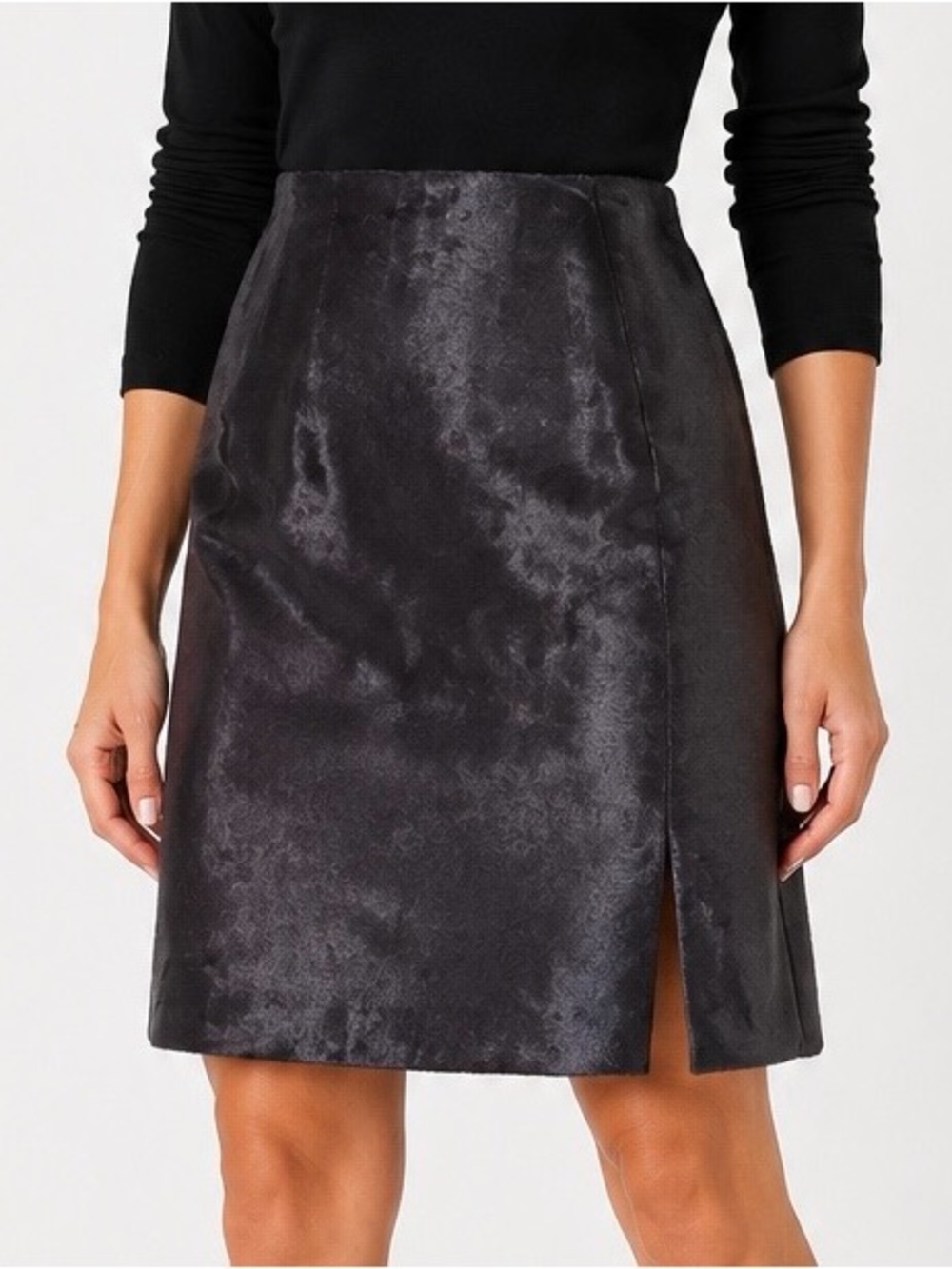 Diane von Furstenberg Calf Hair Pencil Skirt Brown Size Medium
